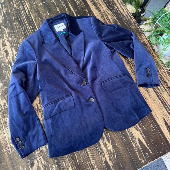 BODEN 💕 Navy Suede Crushed VelvetBlazer - US 12